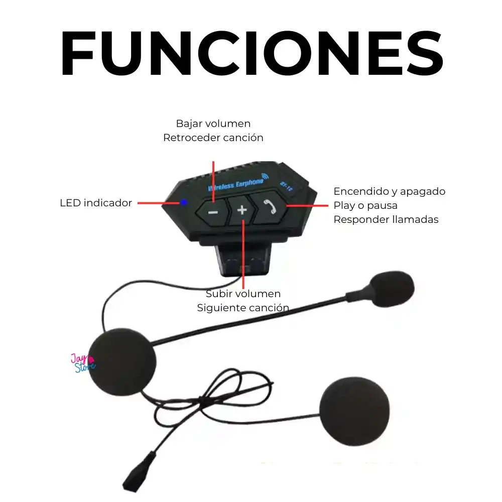 Intercomunicador Auriculares Casco Bluetooh Bt12 Moto Musica