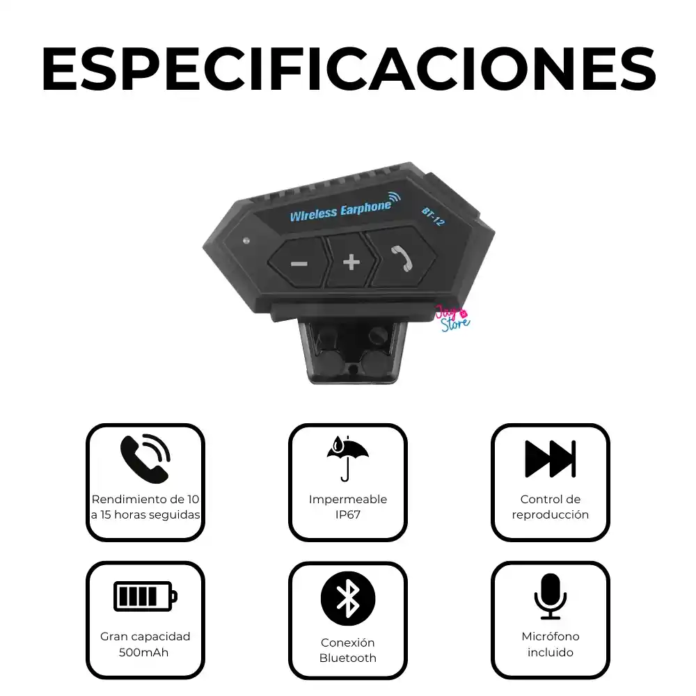 Intercomunicador Auriculares Casco Bluetooh Bt12 Moto Musica