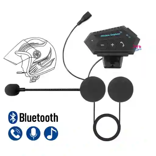 Intercomunicador Auriculares Casco Bluetooh Bt12 Moto Musica