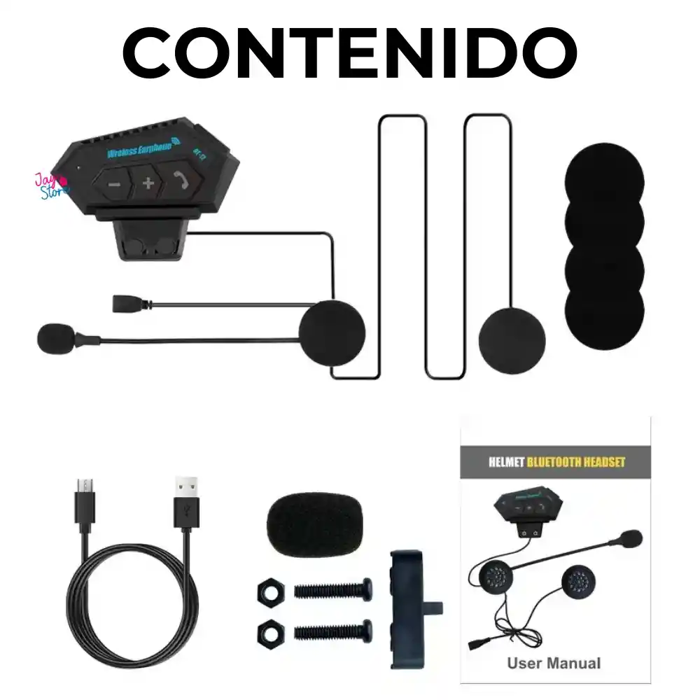 Intercomunicador Auriculares Casco Bluetooh Bt12 Moto Musica