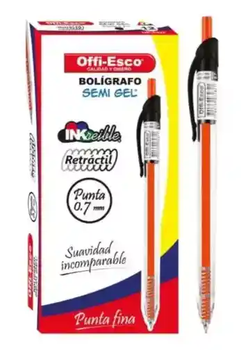 Bolígrafo Retráctil Tinta Negra Caja