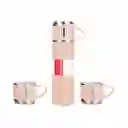 Termo De Acero Inoxidable De 500 Ml Con 2 Tazas Para Servir