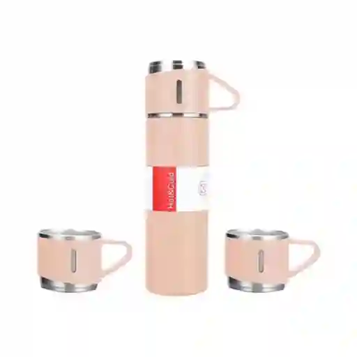 Termo De Acero Inoxidable De 500 Ml Con 2 Tazas Para Servir