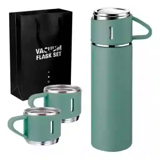 Termo De Acero Inoxidable De 500 Ml Con 2 Tazas Para Servir