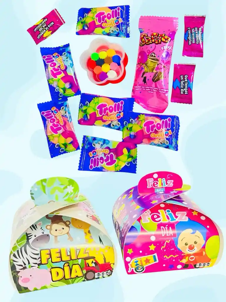 Regalo Caja Sorpresa Dia Del Niño Y Niñas Endulzado Y Tarrito De Plastilinas - Dia Del Niño - Sorpresa Para Cumpleaños