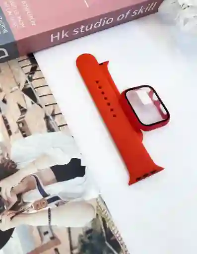 Manilla Silicona Para Apple Watch 38/40/41mm Rojo