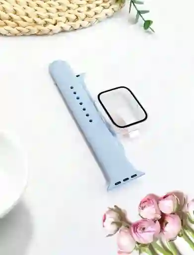 Manilla Silicona Para Apple Watch 38/40/41mm Azul Claro