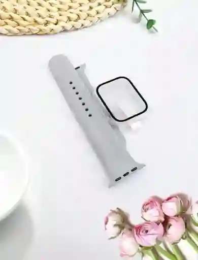 Manilla Silicona Para Apple Watch 38/40/41mm Gris Claro