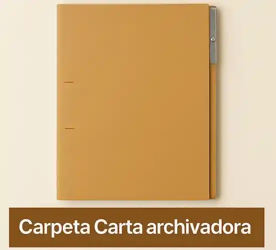 Carpeta Café De Cartón Legajadora Carta