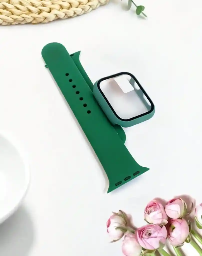 Manilla Silicona Para Apple Watch 42/44/45mm Verde
