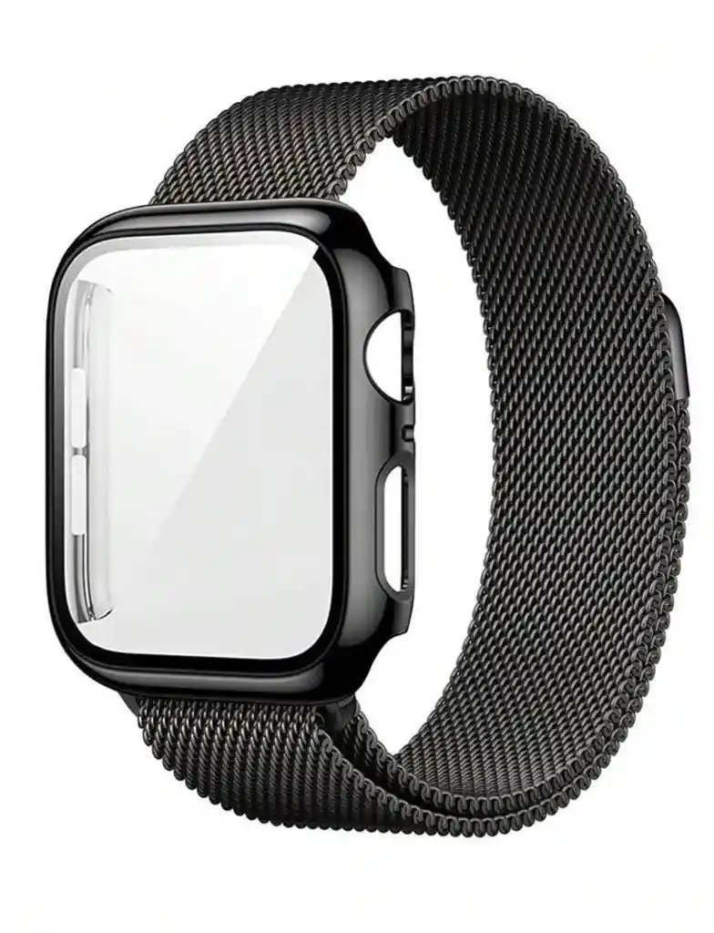 Manilla Metalizada Para Apple Watch 42/44/45mm Color Negro