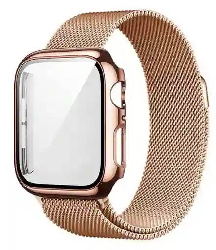 Manilla Metalizada Para Apple Watch 42/44/45mm Color Palo De Rosa