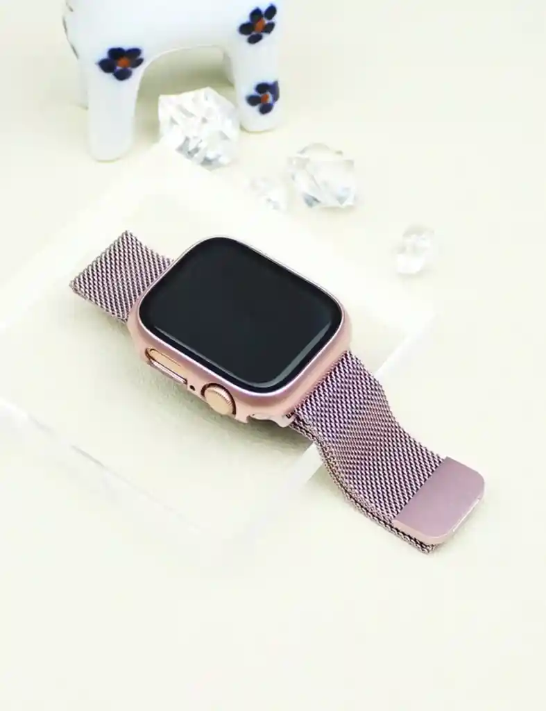 Manilla Metalizada Para Apple Watch 42/44/45mm Color Rosa