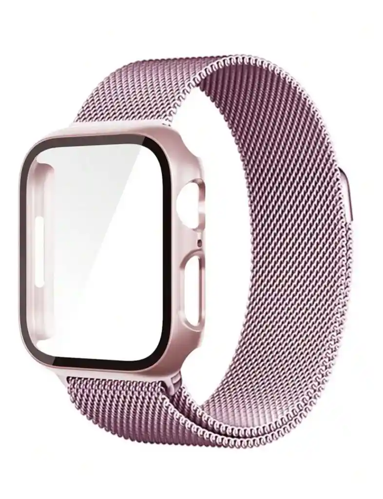 Manilla Metalizada Para Apple Watch 42/44/45mm Color Rosa