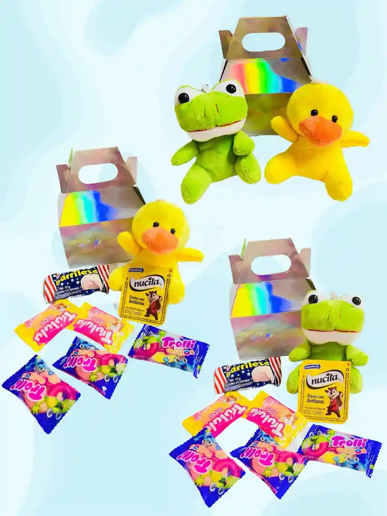 Regalo Caja Loncherita Dia Del Niño Con Peluche Llavero De Animalito Del Selva Endulzado - Dia Del Niño - Feliz Dia - Feliz Cumpleaños