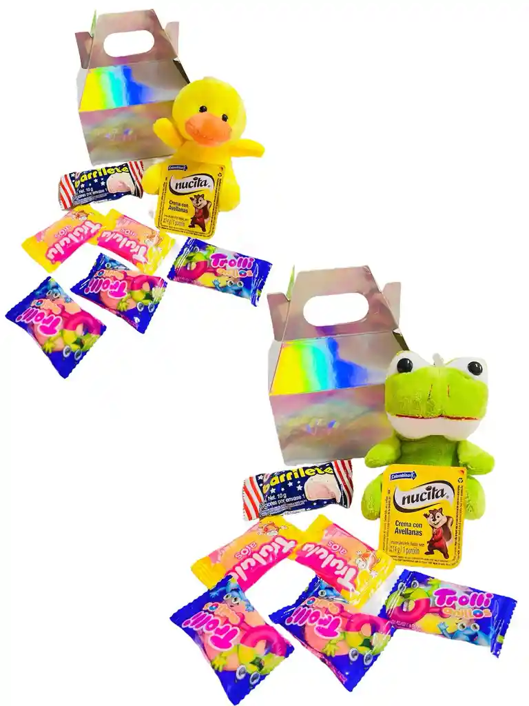 Regalo Caja Loncherita Dia Del Niño Con Peluche Llavero De Animalito Del Selva Endulzado - Dia Del Niño - Feliz Dia - Feliz Cumpleaños