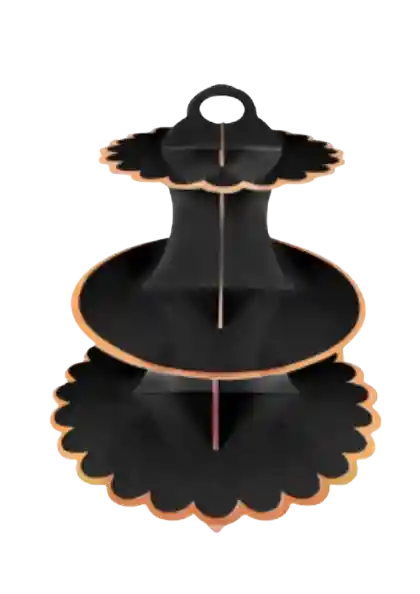 Soporte Para Cupcake Negro Y Dorado