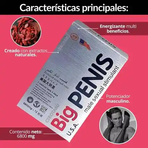 Potencilizador Big Penis Hombres *3 Pastillas