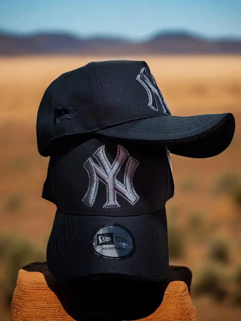 Gorra Premium Ny Gris Negra