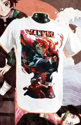 Camiseta Tanjiro Kamado Blanca Talla L