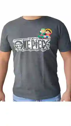 Camiseta Luffy Y Zoro Gris Talla L