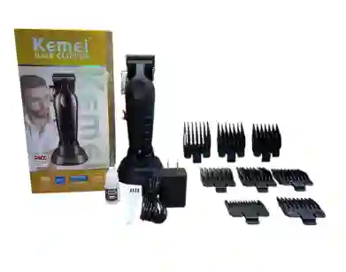 Maquina Kemei 2296 Afeitadora Inalambrica Con Base De Carga Color Negro