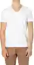 Camiseta Manga Corta Con Cuello En V Blanca Talla M Patprimo En Algodon Suave
