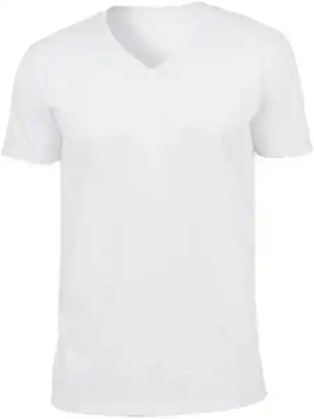 Camiseta Manga Corta Con Cuello En V Blanca Talla M Patprimo En Algodon Suave