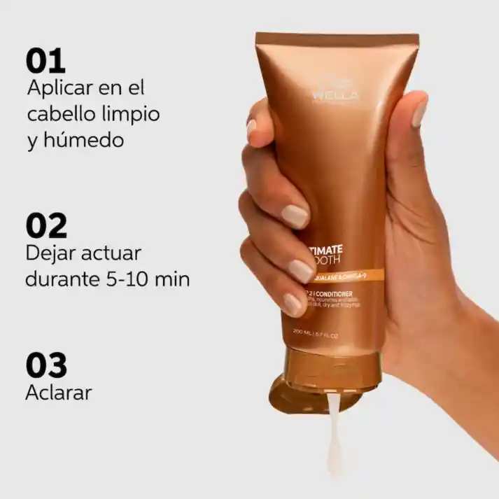 Acondicionador Nutritivo Y Suavizante Para Cabello Seco, Indisciplinado Y Sin Brillo Wella Ultimate Smooth 200ml (paso 2)