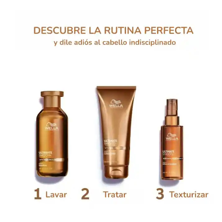 Acondicionador Nutritivo Y Suavizante Para Cabello Seco, Indisciplinado Y Sin Brillo Wella Ultimate Smooth 200ml (paso 2)