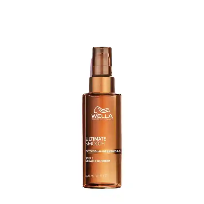 Aceite Anti Frizz Para Cabello Seco, Indisciplinado Y Sin Brillo Miracle Oil Sérum Wella Ultimate Smooth 100ml (paso 3)