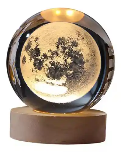 Lámpara Esfera De Cristal Luna