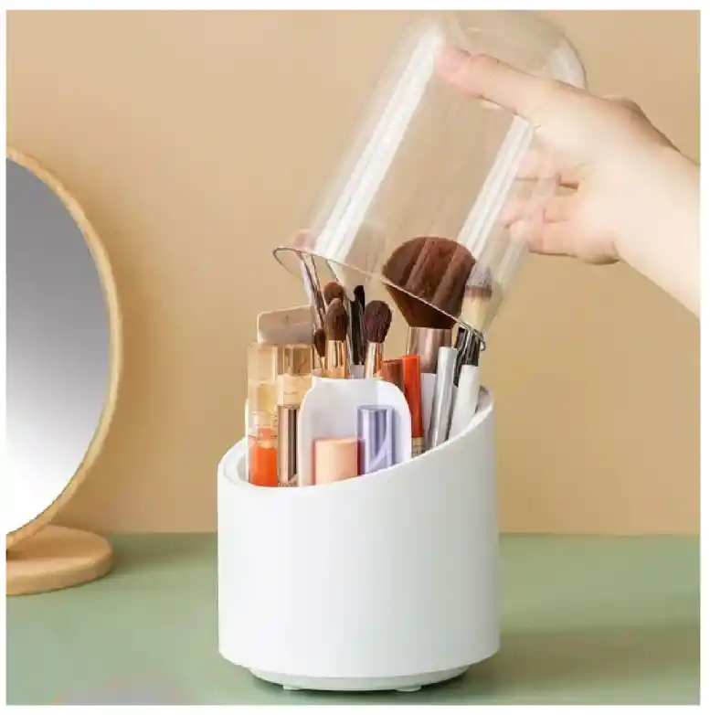 Organizador De Maquillaje Giratorio Multifuncional Con Tapa