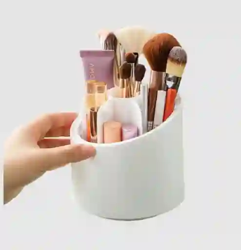 Organizador De Maquillaje Giratorio Multifuncional Con Tapa