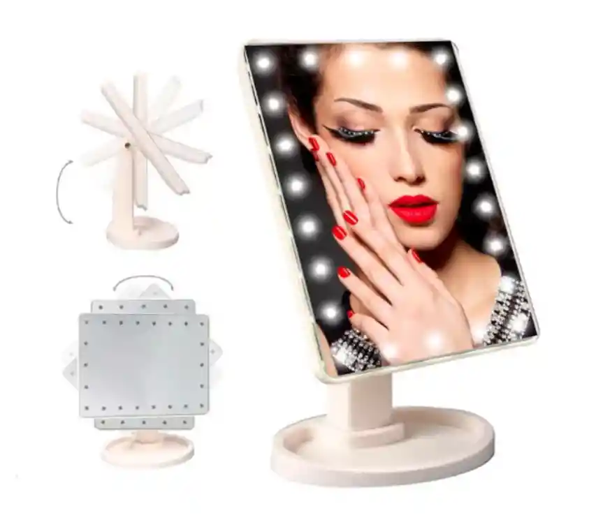 Espejo Maquillaje Luz Led Touch