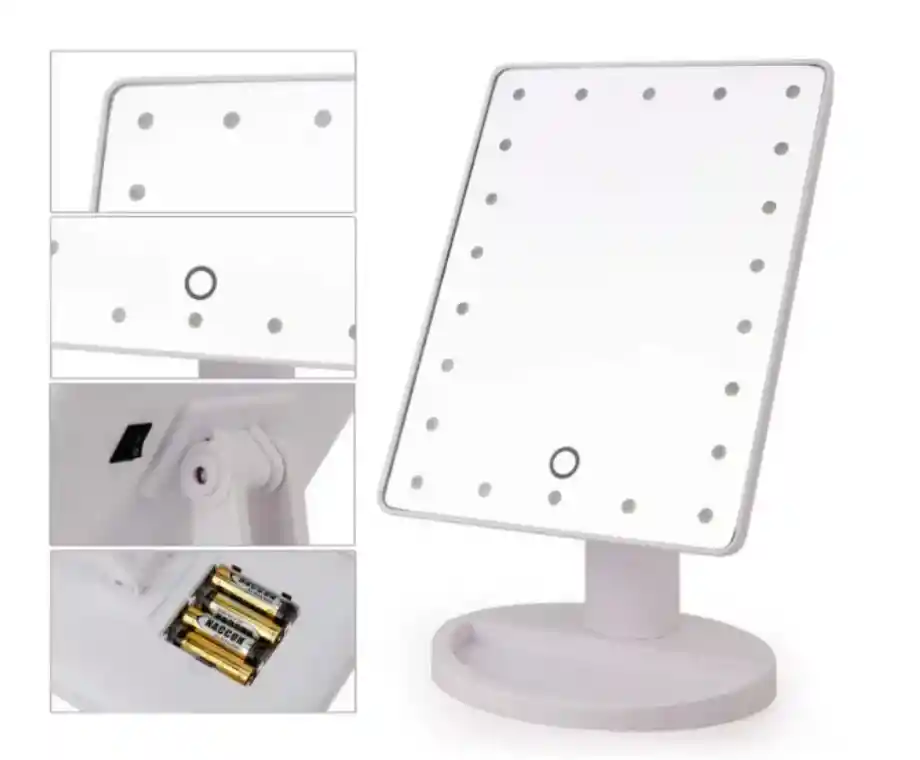 Espejo Maquillaje Luz Led Touch