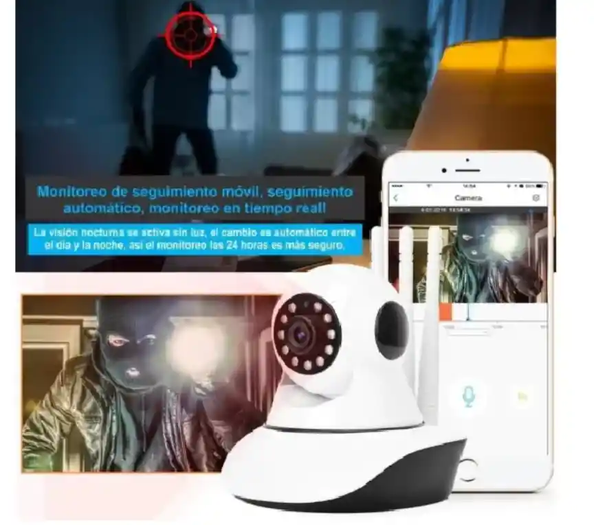 Camara De Seguridad Hd Robótica Ip Wifi 3 Antenas App Yoosee