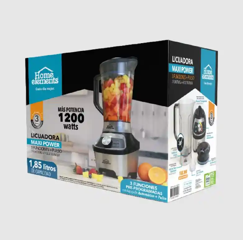 Licuadora Maxi Power 1,85 Litros Home Elements 1200 Watts