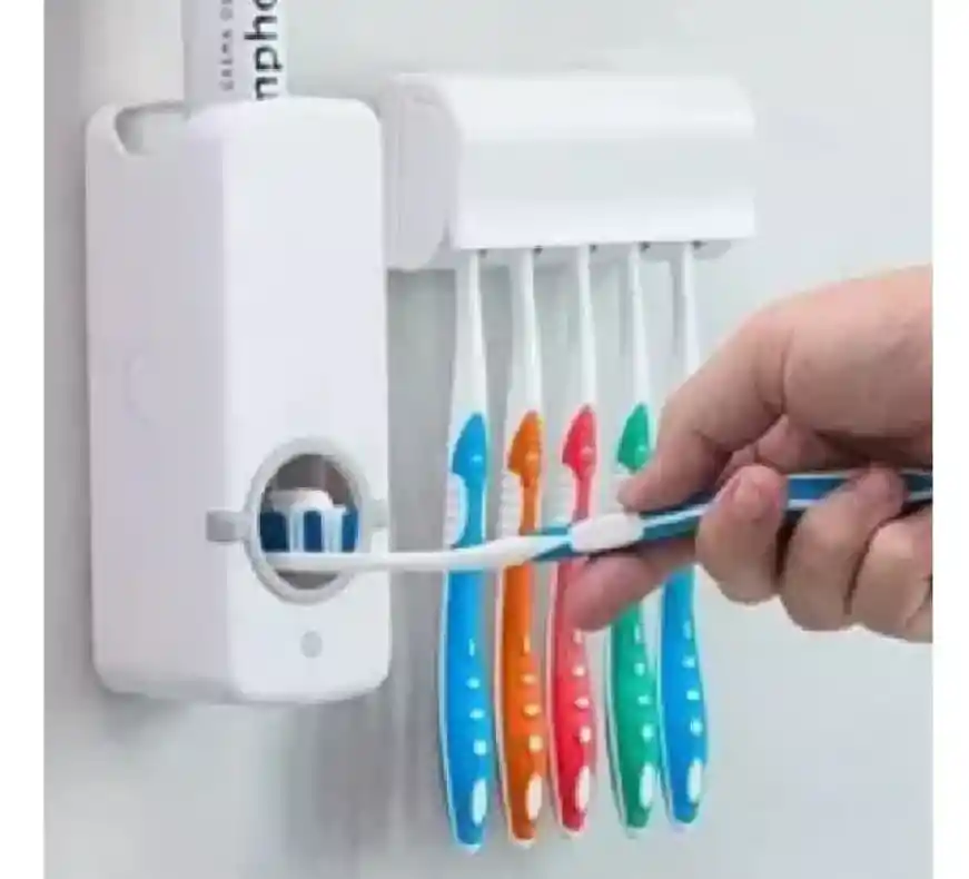 Porta Cepillos Con Dispensador Pasta Dental