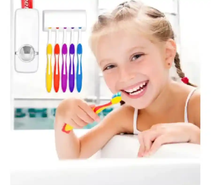 Porta Cepillos Con Dispensador Pasta Dental