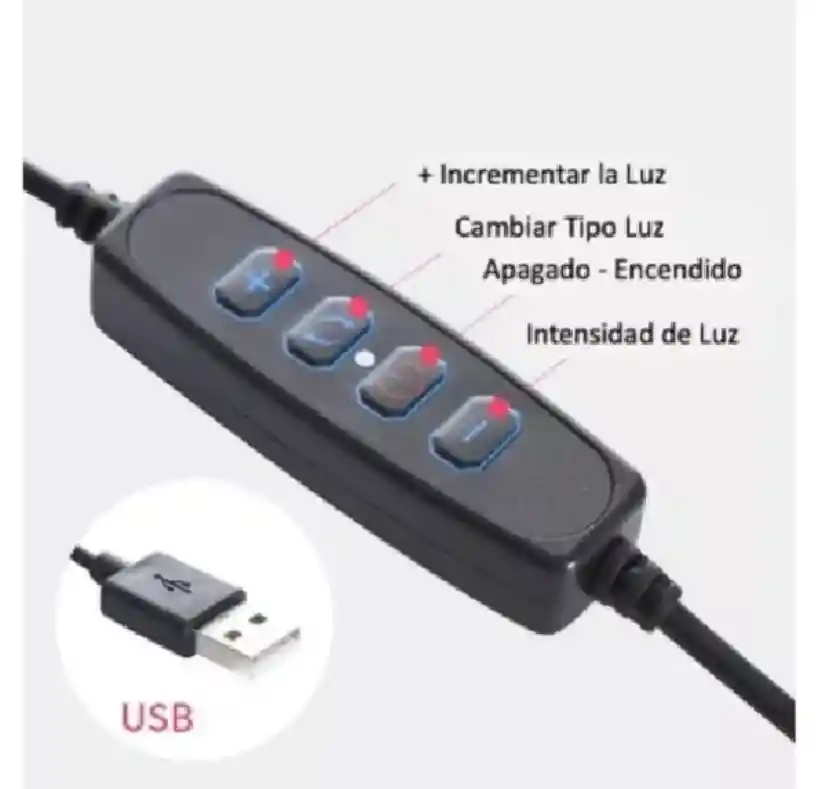 Aro De Luz Blanca 26 Cm