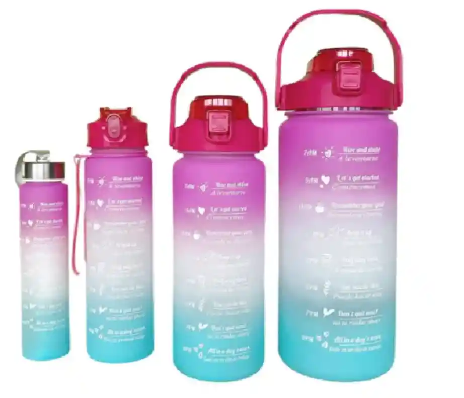 Botella De Agua Termo Motivacional X 4 Unidades