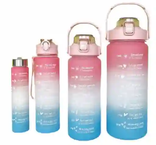 Botella De Agua Termo Motivacional X 4 Unidades