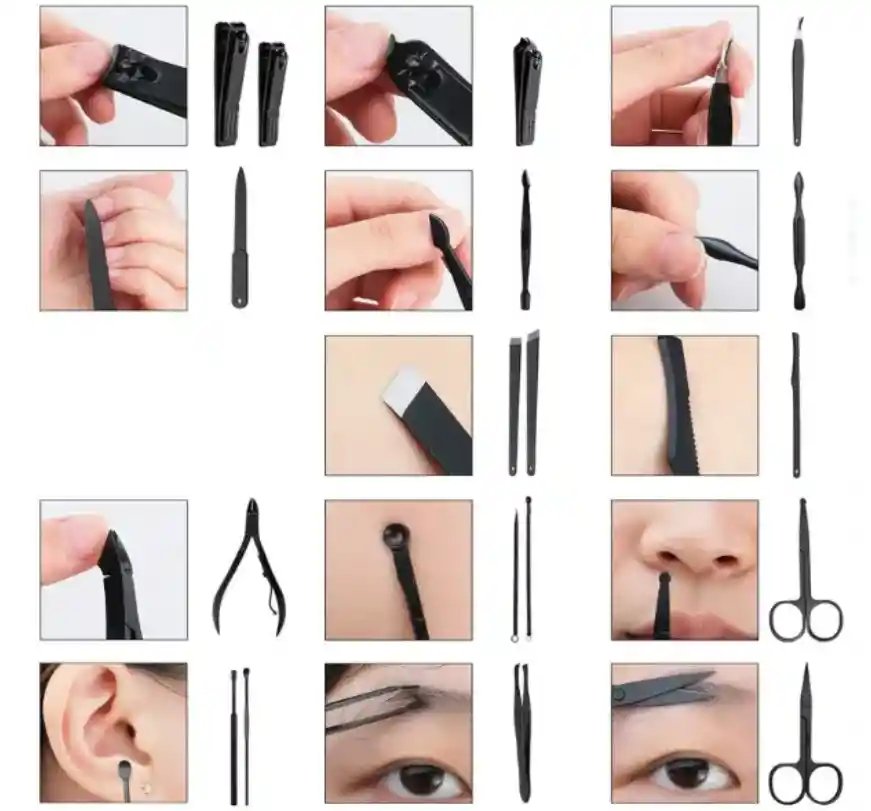 Kit Manicure Grande Estuche De Lujo Corta Uñas Y Accesorios