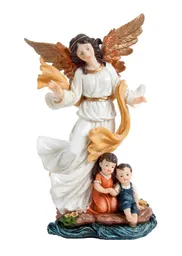 Figura Religiosa Ángel De La Guarda 12cm Porcelana Italiana Firenzi