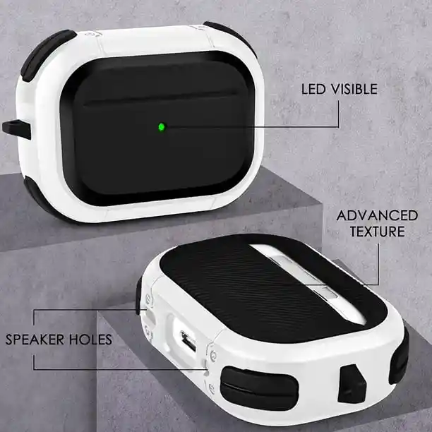 Estuche Eggshell Airpods Pro 2 ( Negro Blanco )