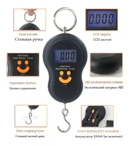 Balanza Bascula Pesa Dinamometro Digital 50 Kg Maleta Mano
