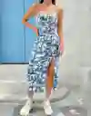 Vestido Mujer Tipo Camisola Estampado Completo Muslo Abierto Talla M/l