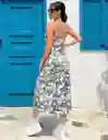 Vestido Mujer Tipo Camisola Estampado Completo Muslo Abierto Talla M/l