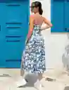 Vestido Mujer Tipo Camisola Estampado Completo Muslo Abierto Talla M/l